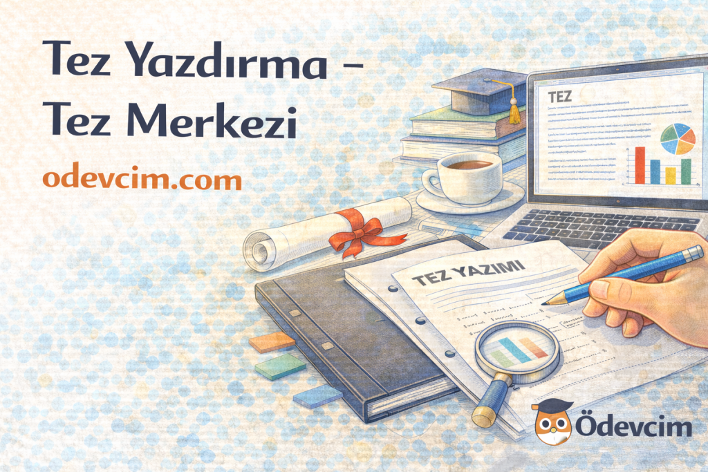 Profesyonel tez yazdırma merkezi - Ödevcim ile lisans, yüksek lisans ve doktora tezlerinizde yanınızdayız. 32.091+ başarılı tez, 150+ uzman akademisyen, Turnitin raporu, uygun fiyat ve zamanında teslim garantisi. Akademik kariyerinizde güvenilir çözüm ortağınız.