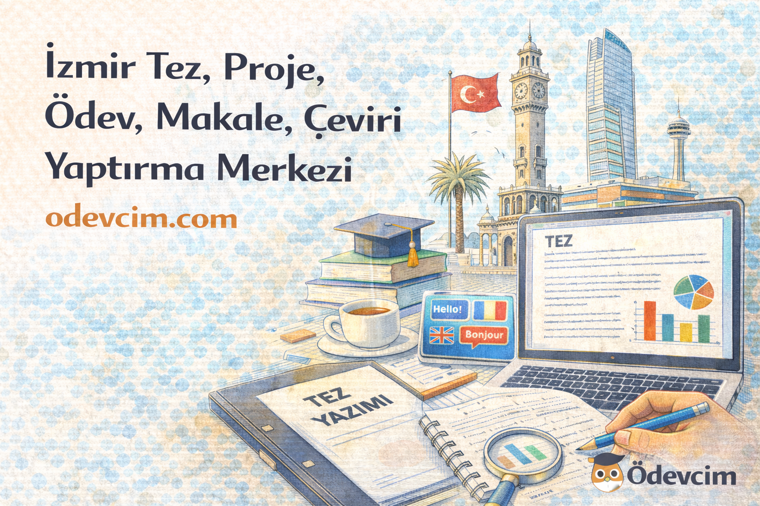 İzmir tez proje ödev makale ve çeviri yaptırma merkezi   Ödevcim ile Dokuz Eylül Ege Üniversitesi İYTE Kâtip Çelebi Bakırçay Demokrasi Ekonomi ve Yaşar Üniversitesi öğrencilerine özel akademik danışmanlık hizmeti 32091+ başarılı çalışma 150+ uzman akademisyen uygun fiyat zamanında teslim ve Turnitin raporu garantisi İzmirde güvenilir akademik destek merkezi