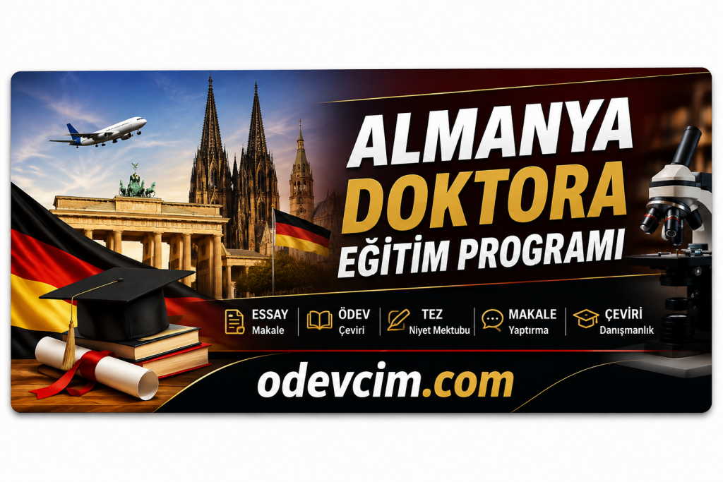Almanya Doktora Eğitim Programı – Ödevcim – Essay – Ödev – Tez – Makale – Çeviri – Niyet Mektubu Yaptırma