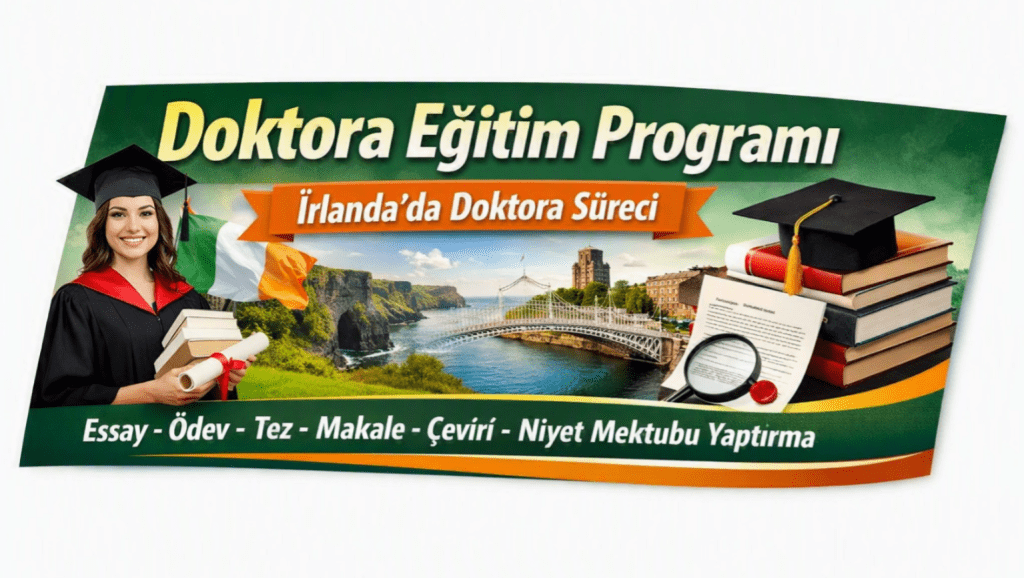 Doktora Eğitim Programı  İrlandada Doktora Süreci  Ödevcim  Essay  Ödev  Tez  Makale  Çeviri  Niyet Mektubu Yaptırma
