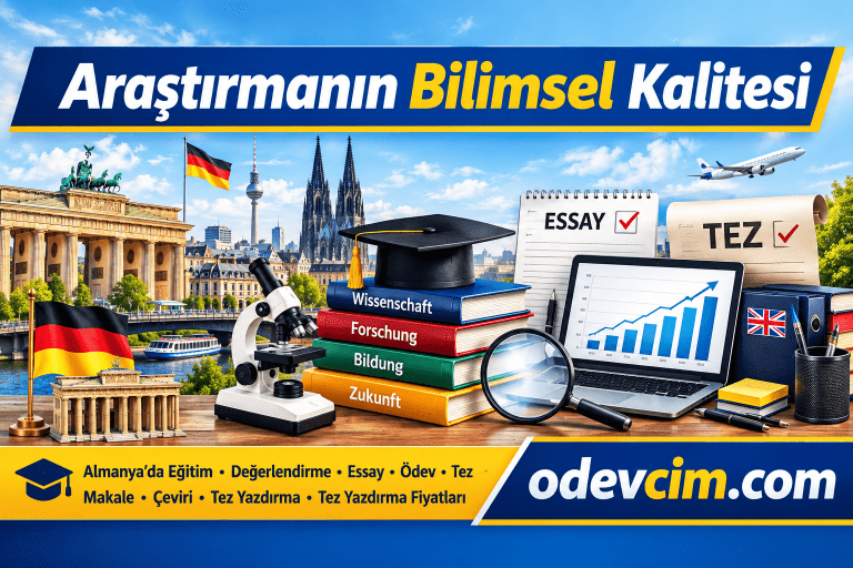 Read more about the article Araştırmanın Bilimsel Kalitesi – Almanya’da Eğitimin Değerlendirilmesi – Essay – Ödev – Tez – Makale – Çeviri – Tez Yazdırma -Tez Yazdırma Fiyatları