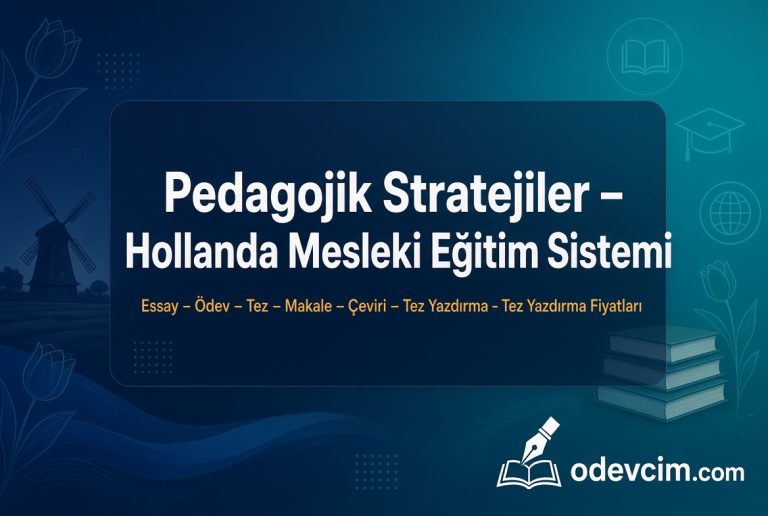 Read more about the article Pedagojik Stratejiler – Hollanda Mesleki Eğitim Sistemi – Essay – Ödev – Tez – Makale – Çeviri – Tez Yazdırma -Tez Yazdırma Fiyatları
