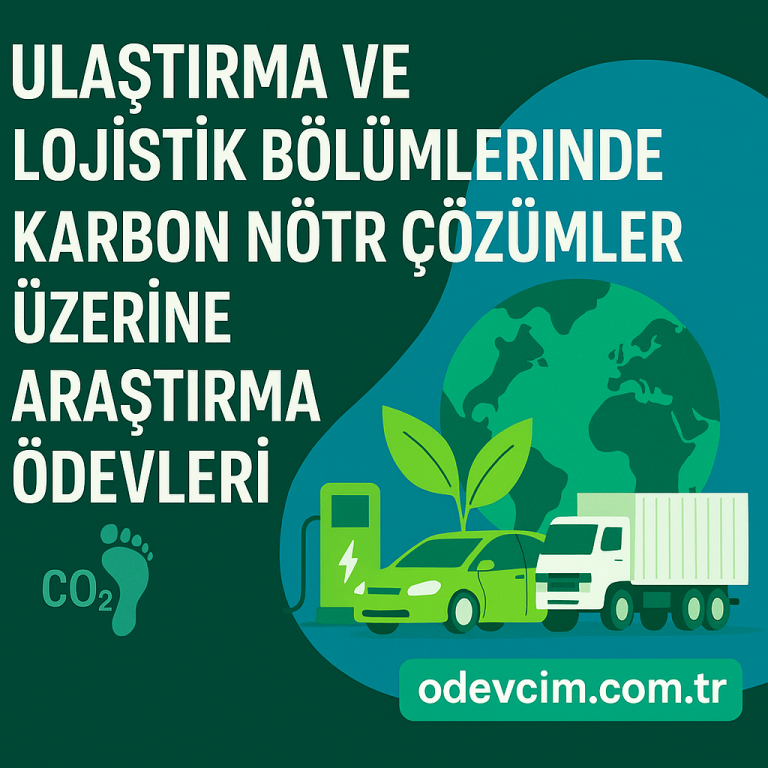 Read more about the article Ulaştırma ve Lojistik Bölümlerinde Karbon Nötr Çözümler Üzerine Araştırma Ödevleri