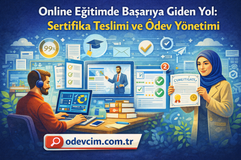 Read more about the article Online Eğitimde Başarıya Giden Yol: Sertifika Teslimi ve Ödev Yönetimi