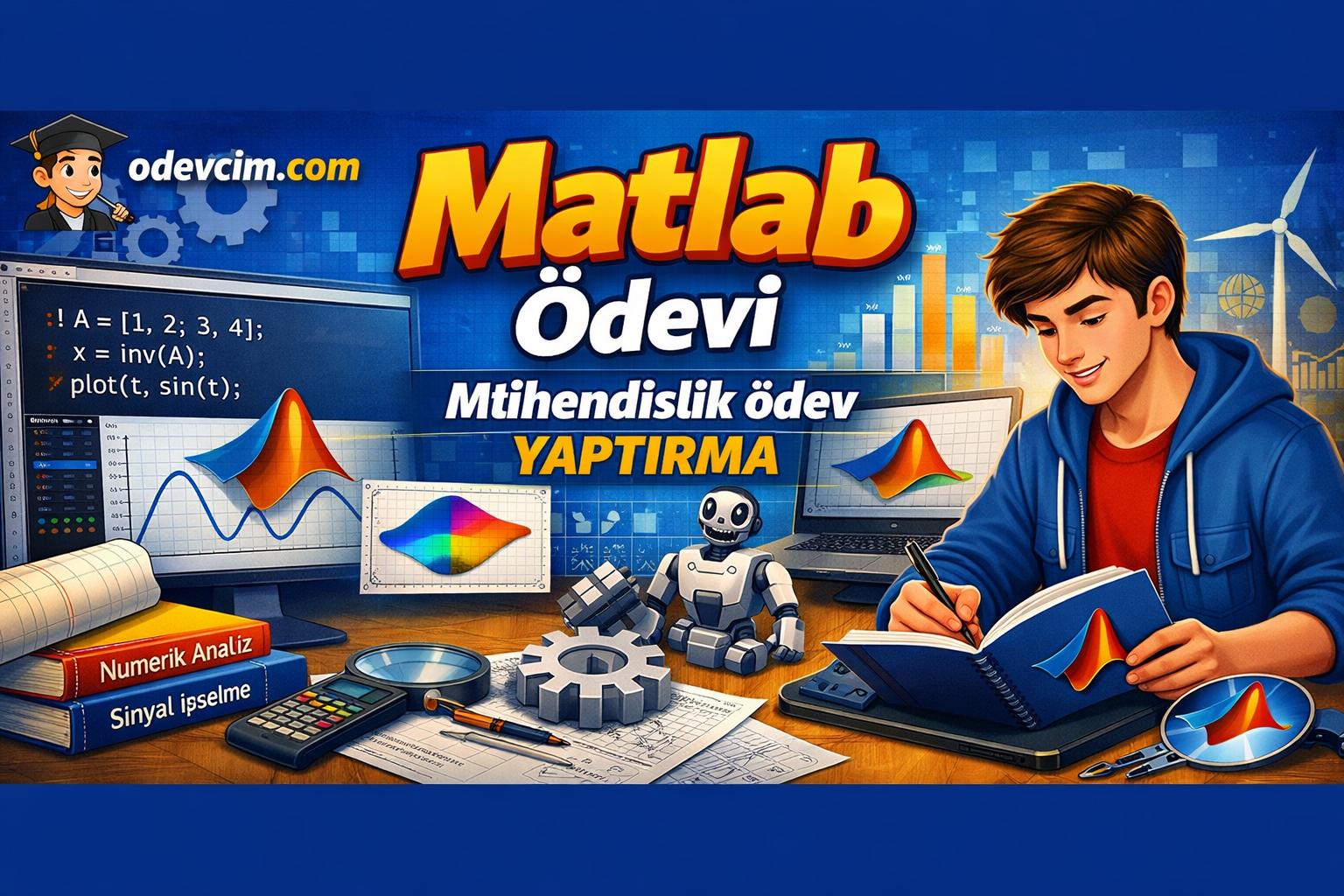 MATLAB Ödevi Simülasyon Görüntü İşleme Sinyal Analizi Mühendislik Hesaplamaları | Ödevcim Ödevcim Ücretli Ödev Yaptırma MATLAB Ödevi
