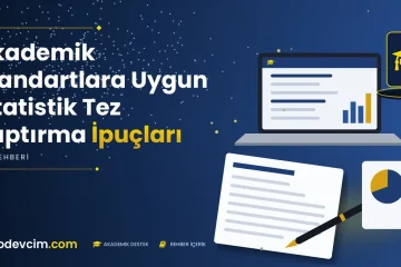 Akademik Standartlara Uygun İstatistik Tez Yaptırma İpuçları  Ödevcim kapak görseli kep simgeli akademik belge illüstrasyonu
