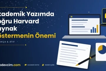 Akademik Yazımda Doğru Harvard Kaynak Göstermenin Önemi  Ödevcim kapak görseli alıntı simgeli akademik belge illüstrasyonu