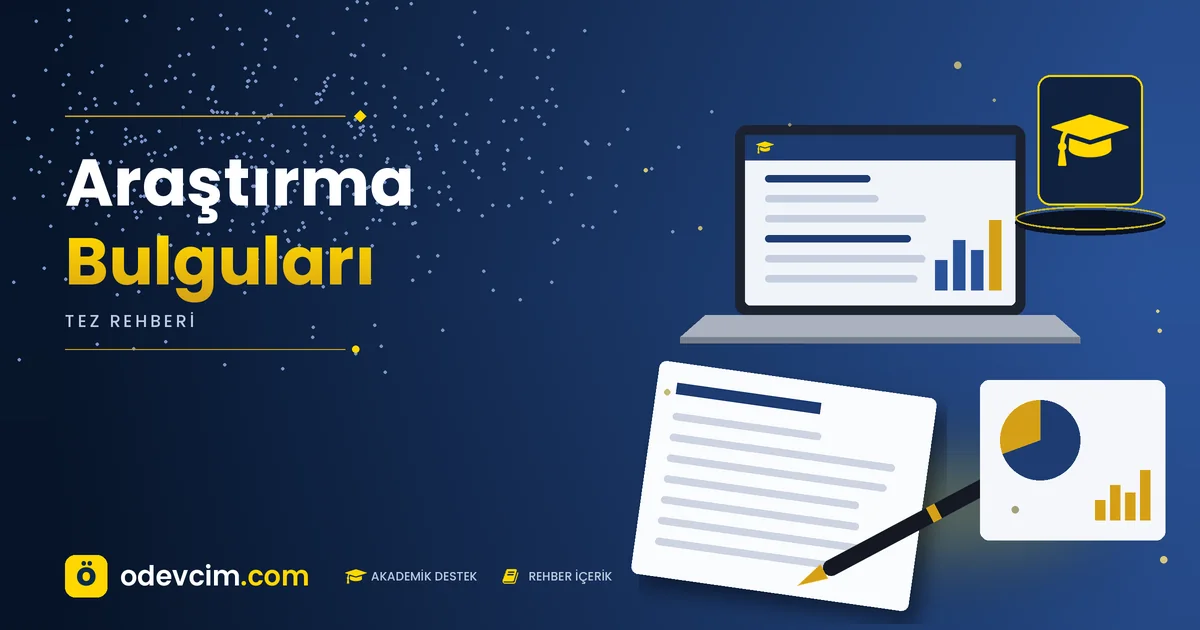 Araştırma Bulguları – Ödevcim kapak görseli, kep simgeli akademik belge illüstrasyonu