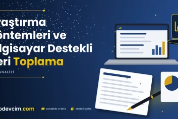 Araştırma Yöntemleri ve Bilgisayar Destekli Veri Toplama  Ödevcim kapak görseli grafik simgeli akademik belge illüstrasyonu