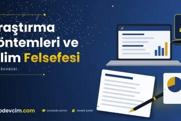 Araştırma Yöntemleri ve Bilim Felsefesi  Ödevcim kapak görseli kalem simgeli akademik belge illüstrasyonu