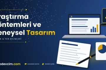 Araştırma Yöntemleri ve Deneysel Tasarım  Ödevcim kapak görseli laboratuvar şişesi simgeli akademik belge illüstrasyonu