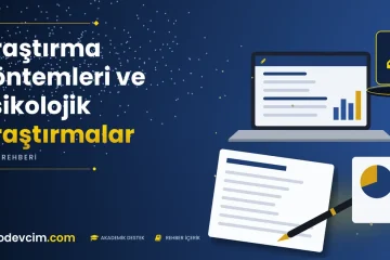 Araştırma Yöntemleri ve Psikolojik Araştırmalar  Ödevcim kapak görseli kalem simgeli akademik belge illüstrasyonu