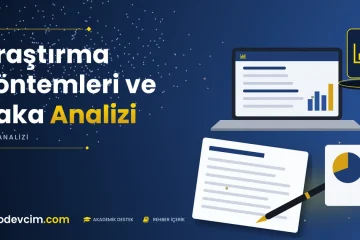 Araştırma Yöntemleri ve Vaka Analizi  Ödevcim kapak görseli grafik simgeli akademik belge illüstrasyonu