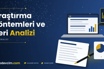 Araştırma Yöntemleri ve Veri Analizi  Ödevcim kapak görseli grafik simgeli akademik belge illüstrasyonu