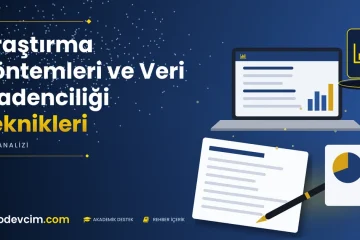 Araştırma Yöntemleri ve Veri Madenciliği Teknikleri  Ödevcim kapak görseli grafik simgeli akademik belge illüstrasyonu
