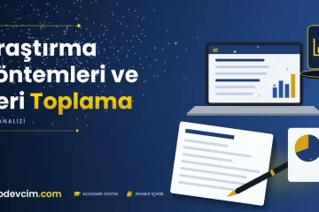 Araştırma Yöntemleri ve Veri Toplama  Ödevcim kapak görseli grafik simgeli akademik belge illüstrasyonu