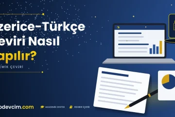 Azerice Türkçe Çeviri Nasıl Yapılır  Ödevcim kapak görseli dilçeviri simgeli akademik belge illüstrasyonu