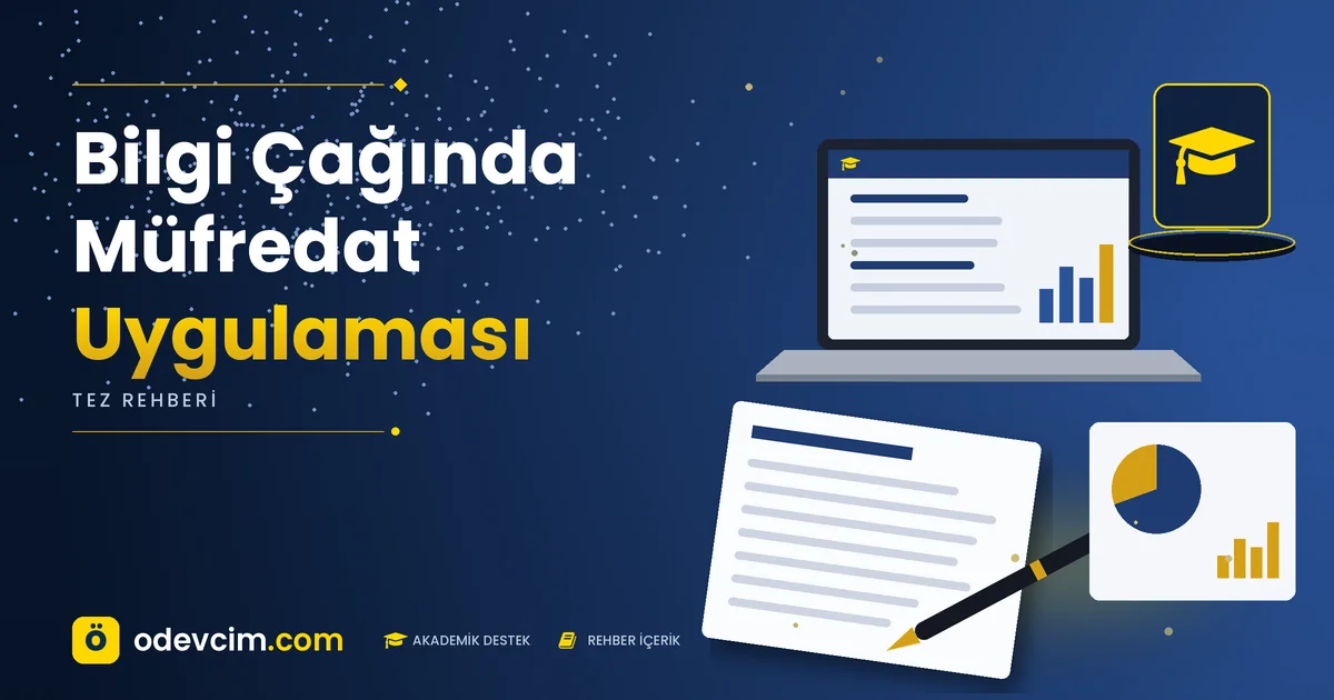 Bilgi Çağında Müfredat Uygulaması – Ödevcim kapak görseli, kep simgeli akademik belge illüstrasyonu