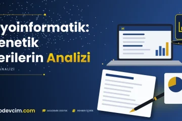 Biyoinformatik Genetik Verilerin Analizi  Ödevcim kapak görseli grafik simgeli akademik belge illüstrasyonu