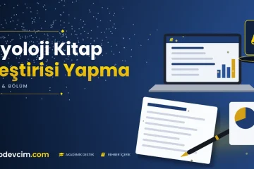 Biyoloji Kitap Eleştirisi Yapma  Ödevcim kapak görseli kitap simgeli akademik belge illüstrasyonu