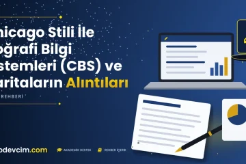 Chicago Stili İle Coğrafi Bilgi Sistemleri CBS ve Haritaların Alıntıları  Ödevcim kapak görseli kalem simgeli akademik belge illüstrasyonu
