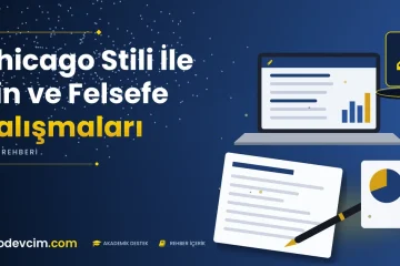 Chicago Stili İle Din ve Felsefe Çalışmaları  Ödevcim kapak görseli kalem simgeli akademik belge illüstrasyonu