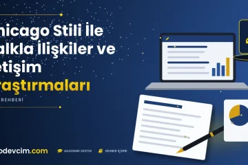 Chicago Stili İle Halkla İlişkiler ve İletişim Araştırmaları  Ödevcim kapak görseli kalem simgeli akademik belge illüstrasyonu