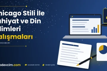 Chicago Stili İle İlahiyat ve Din Bilimleri Çalışmaları  Ödevcim kapak görseli kalem simgeli akademik belge illüstrasyonu