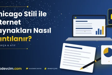 Chicago Stili ile İnternet Kaynakları Nasıl Alıntılanır  Ödevcim kapak görseli alıntı simgeli akademik belge illüstrasyonu