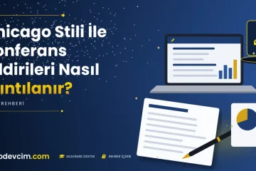 Chicago Stili İle Konferans Bildirileri Nasıl Alıntılanır  Ödevcim kapak görseli kalem simgeli akademik belge illüstrasyonu