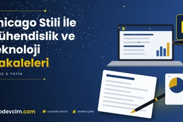 Chicago Stili İle Mühendislik ve Teknoloji Makaleleri  Ödevcim kapak görseli makale sayfası simgeli akademik belge illüstrasyonu