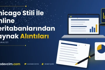 Chicago Stili İle Online Veritabanlarından Kaynak Alıntıları  Ödevcim kapak görseli grafik simgeli akademik belge illüstrasyonu