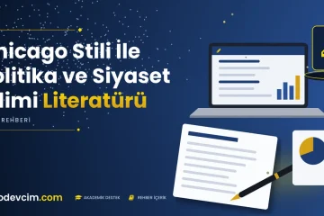 Chicago Stili İle Politika ve Siyaset Bilimi Literatürü  Ödevcim kapak görseli kalem simgeli akademik belge illüstrasyonu