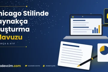 Chicago Stilinde Kaynakça Oluşturma Kılavuzu  Ödevcim kapak görseli alıntı simgeli akademik belge illüstrasyonu