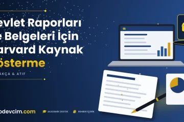 Devlet Raporları ve Belgeleri İçin Harvard Kaynak Gösterme  Ödevcim kapak görseli alıntı simgeli akademik belge illüstrasyonu