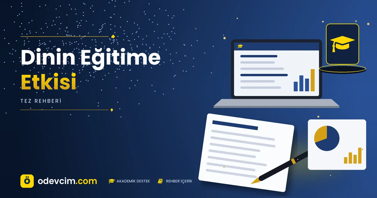 Dinin Eğitime Etkisi – Ödevcim kapak görseli, kep simgeli akademik belge illüstrasyonu