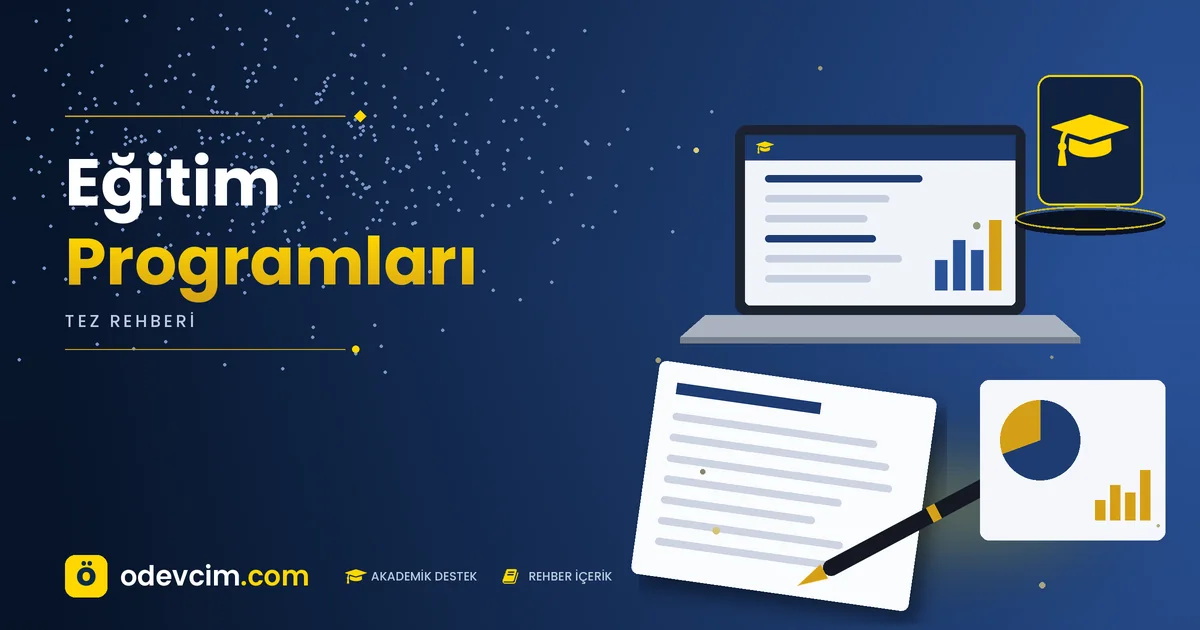 Eğitim Programları – Ödevcim kapak görseli, kep simgeli akademik belge illüstrasyonu