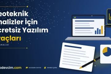 Geoteknik Analizler İçin Ücretsiz Yazılım Araçları  Ödevcim kapak görseli grafik simgeli akademik belge illüstrasyonu
