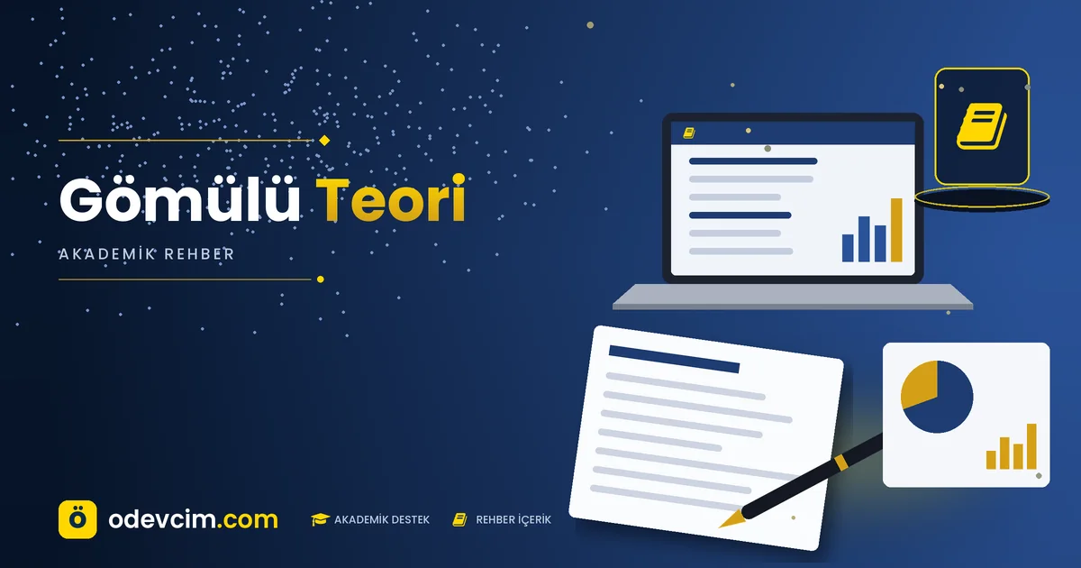 Gömülü Teori – Ödevcim kapak görseli, kitap simgeli akademik belge illüstrasyonu