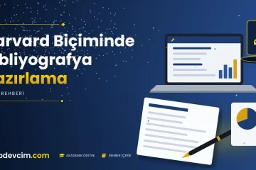Harvard Biçiminde Bibliyografya Hazırlama  Ödevcim kapak görseli kalem simgeli akademik belge illüstrasyonu