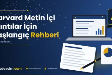 Harvard Metin İçi Alıntılar İçin Başlangıç Rehberi  Ödevcim kapak görseli kalem simgeli akademik belge illüstrasyonu