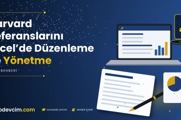 Harvard Referanslarını Excelde Düzenleme ve Yönetme  Ödevcim kapak görseli kalem simgeli akademik belge illüstrasyonu