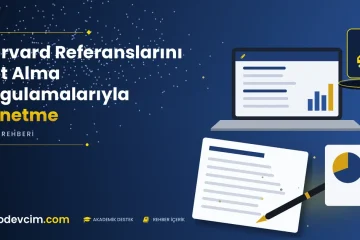 Harvard Referanslarını Not Alma Uygulamalarıyla Yönetme  Ödevcim kapak görseli kalem simgeli akademik belge illüstrasyonu