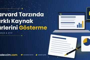 Harvard Tarzında Farklı Kaynak Türlerini Gösterme  Ödevcim kapak görseli alıntı simgeli akademik belge illüstrasyonu
