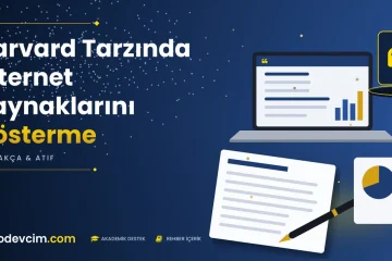 Harvard Tarzında İnternet Kaynaklarını Gösterme  Ödevcim kapak görseli alıntı simgeli akademik belge illüstrasyonu