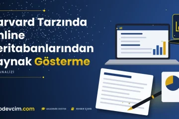 Harvard Tarzında Online Veritabanlarından Kaynak Gösterme  Ödevcim kapak görseli grafik simgeli akademik belge illüstrasyonu