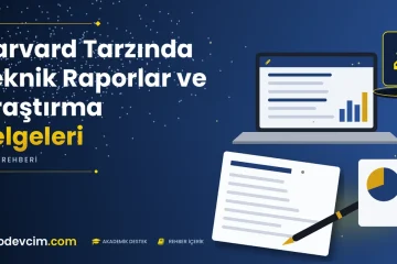 Harvard Tarzında Teknik Raporlar ve Araştırma Belgeleri  Ödevcim kapak görseli kalem simgeli akademik belge illüstrasyonu