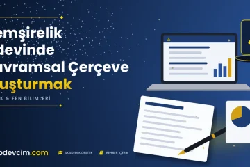 Hemşirelik Ödevinde Kavramsal Çerçeve Oluşturmak  Ödevcim kapak görseli laboratuvar şişesi simgeli akademik belge illüstrasyonu