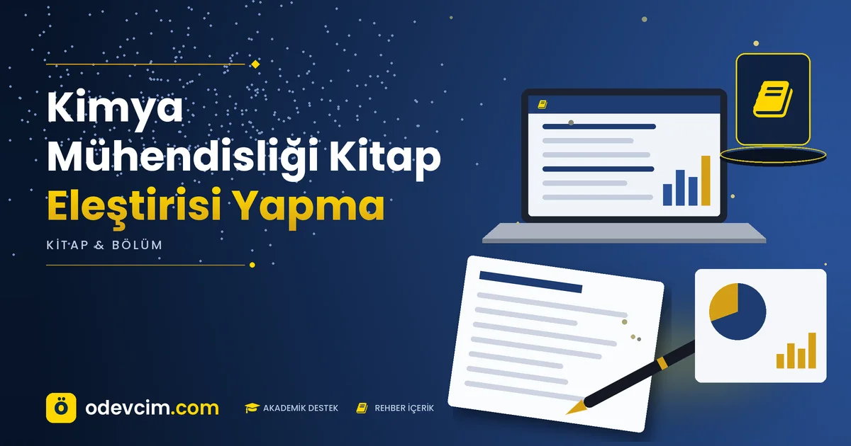 Kimya Mühendisliği Kitap Eleştirisi Yapma – Ödevcim kapak görseli, kitap simgeli akademik belge illüstrasyonu