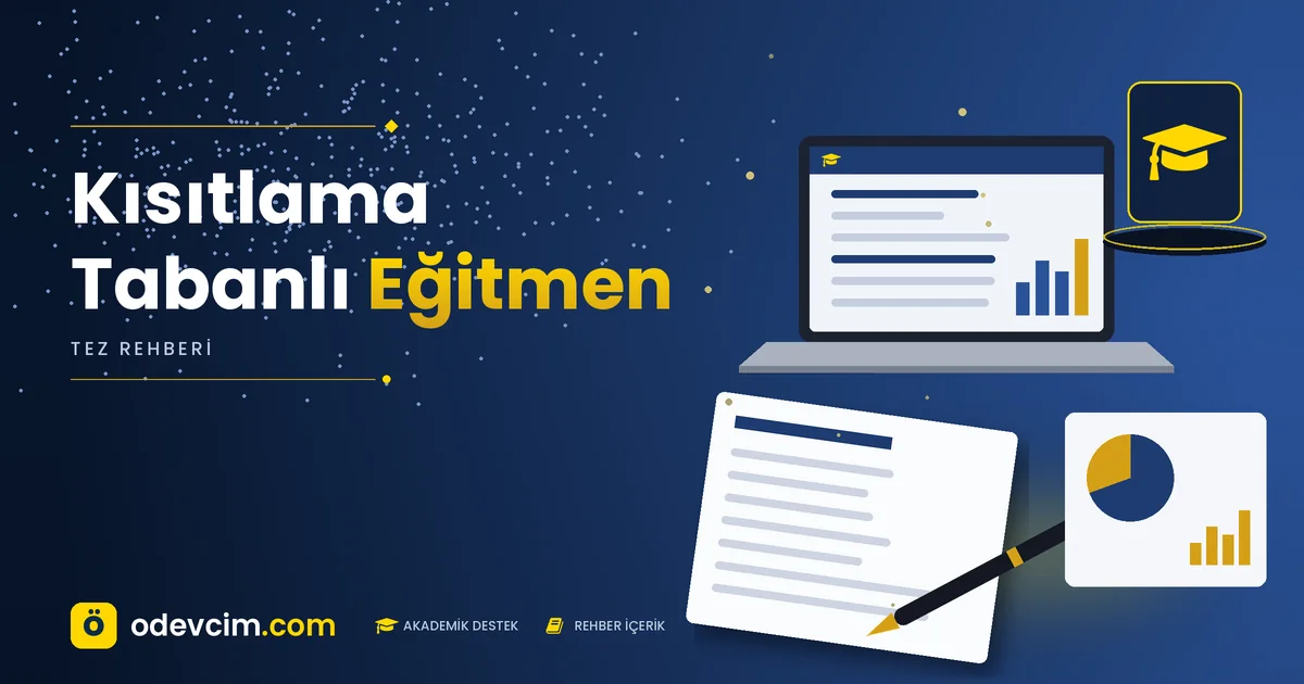 Kısıtlama Tabanlı Eğitmen – Ödevcim kapak görseli, kep simgeli akademik belge illüstrasyonu